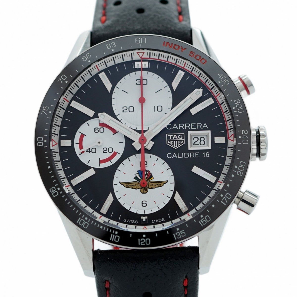Gebrauchte TAG Heuer Carrera CV201AS Herrenuhr mit schwarzem Zifferblatt 