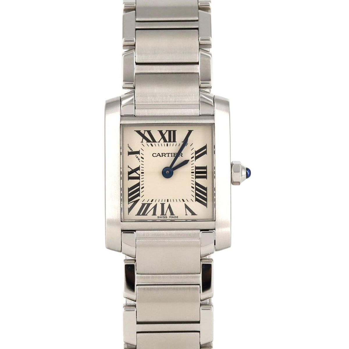 Gebrauchte Cartier Tank Francaise SM W51008Q3 SS Armbanduhr Quarz 