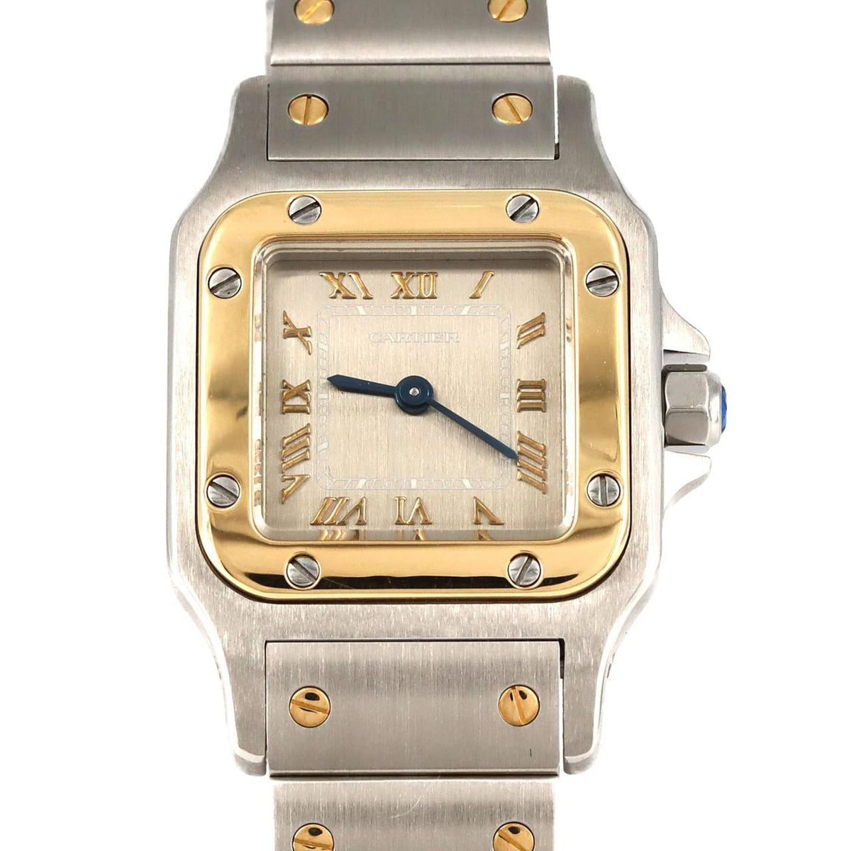 Gebrauchte Cartier Santos Galbe SM Combi W20031C4 SSxYG Armbanduhr Quarz 