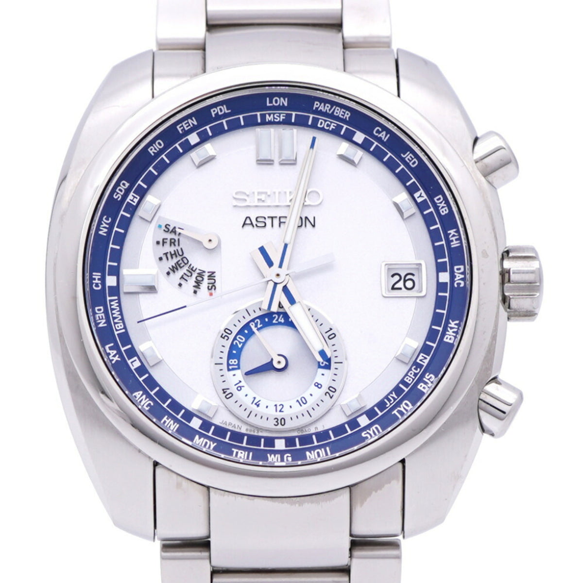 Gebrauchte Seiko Solar Radio Astron Limited Edition GPS SBXY001 / 8B63-0AZ0 Armbanduhr Titan Silber 1527SEIKO Herren 