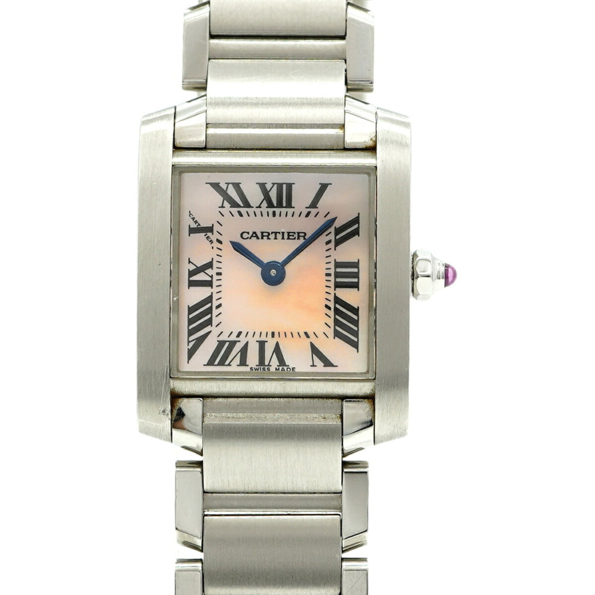 Pre-Owned Cartier Tank Fran?aise SM W51028Q3 Pink Dial Women's Watch