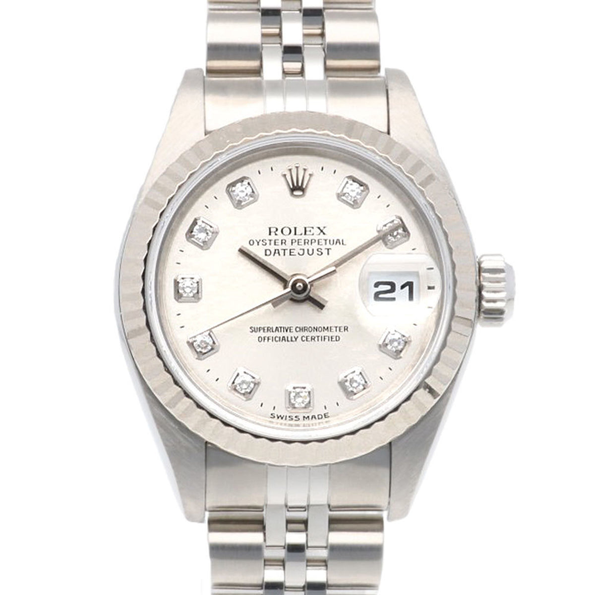 Gebrauchte Rolex Datejust Oyster Perpetual Uhr Edelstahl 79174G Automatik Damen ROLEX A Serie 1998-1999 Modell 10P Diamant Überholt 
