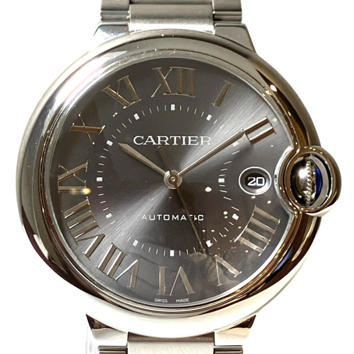Pre-Owned Cartier Ballon Bleu de automatic watch, 116.4g total weight, stainless steel case, gray dial, model WSBB0060.