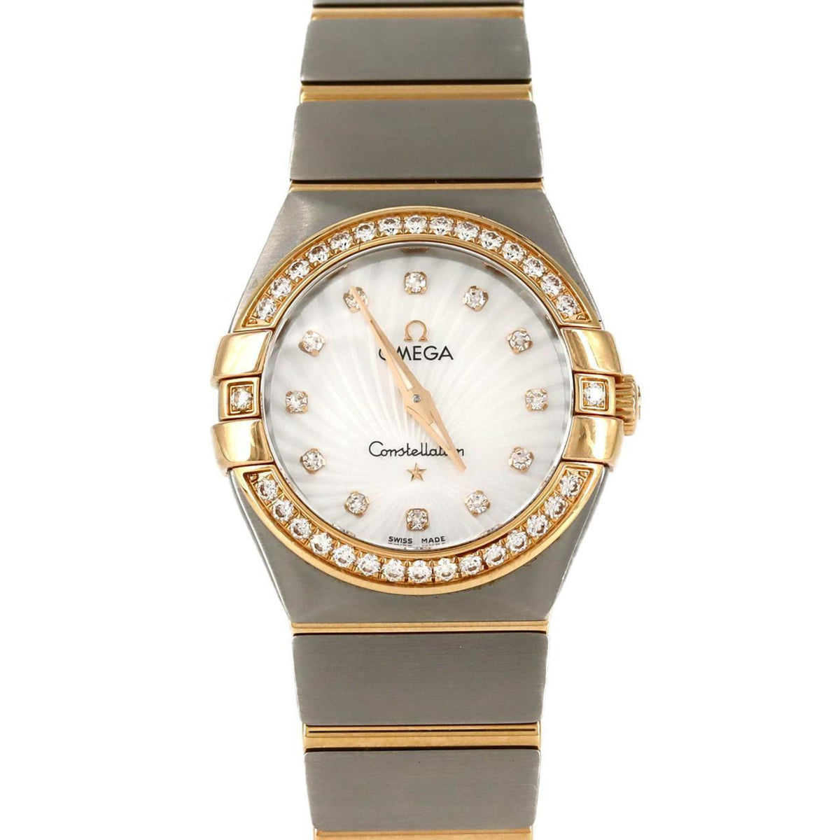 Pre-Owned Omega Constellation Brushed RG Combi D?12P 123.25.27.60.55.002 SSxPG Quartz Wristwatch