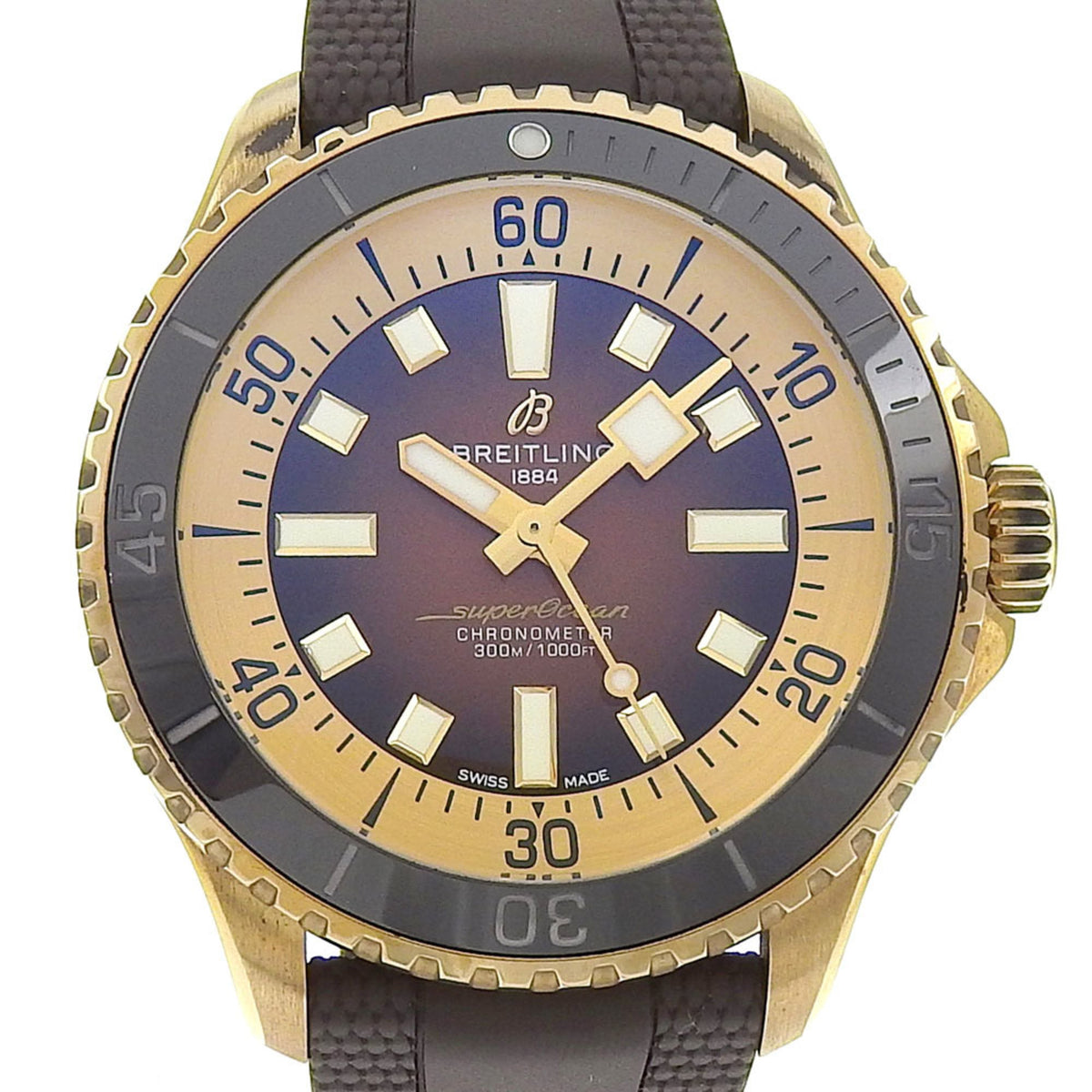 Gebrauchte BREITLING Super Ocean Automatic 44 Uhr cal.SW200-1 N17376201Q1S1 x Kautschuk Bronze Braunes Zifferblatt Herren 