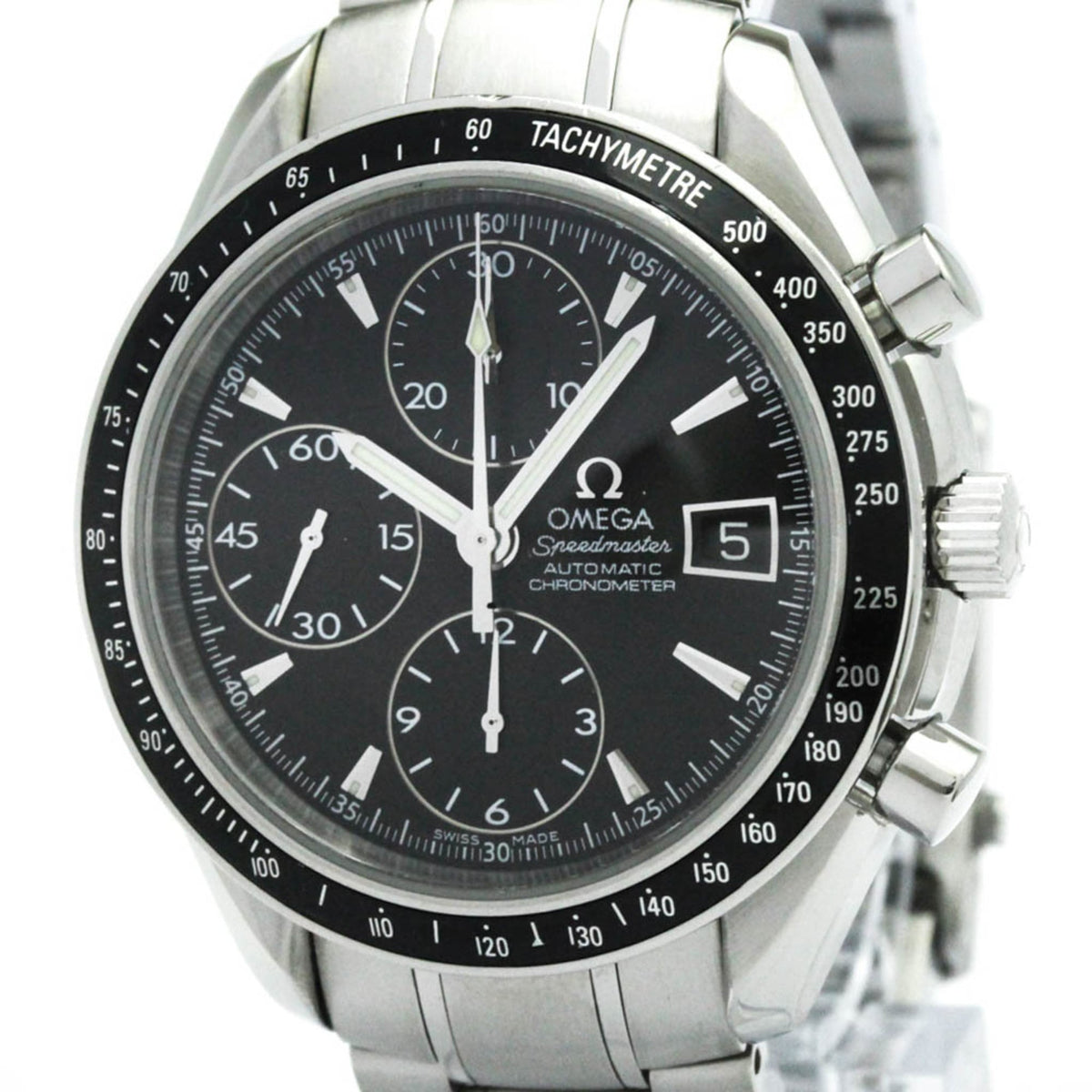 Pre-Owned OMEGA Speedmaster Date Steel Automatic Mens Watch 3210.50 Polished