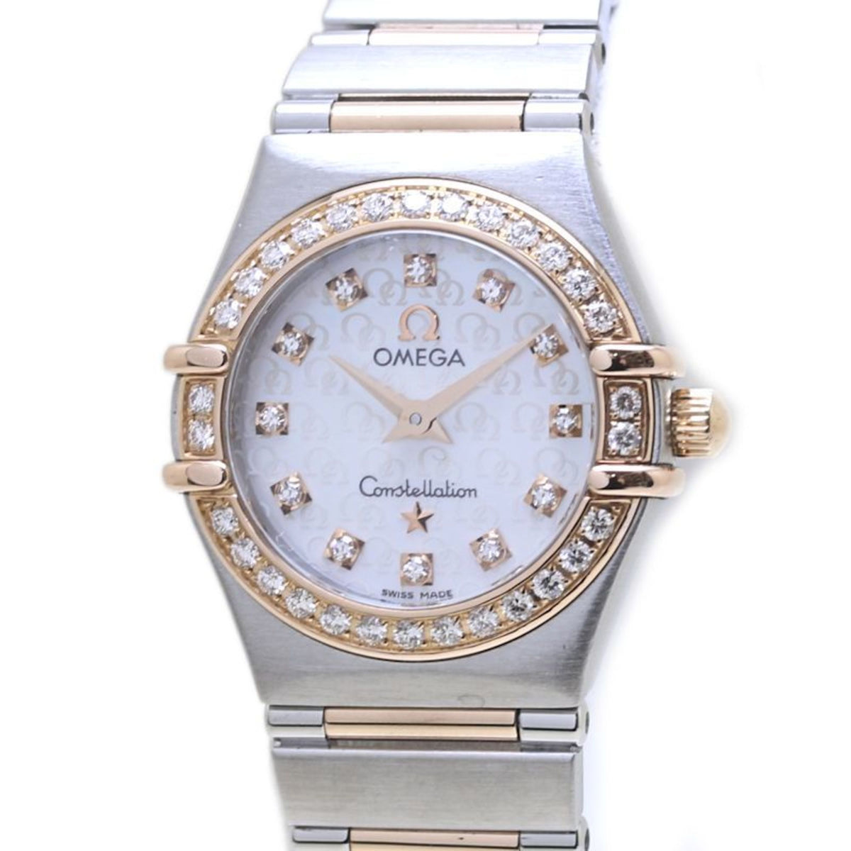 Pre-Owned OMEGA Constellation Mini 12P Diamond 1360.75.00 Women's Watch 18K Gold x Stainless Steel 40171