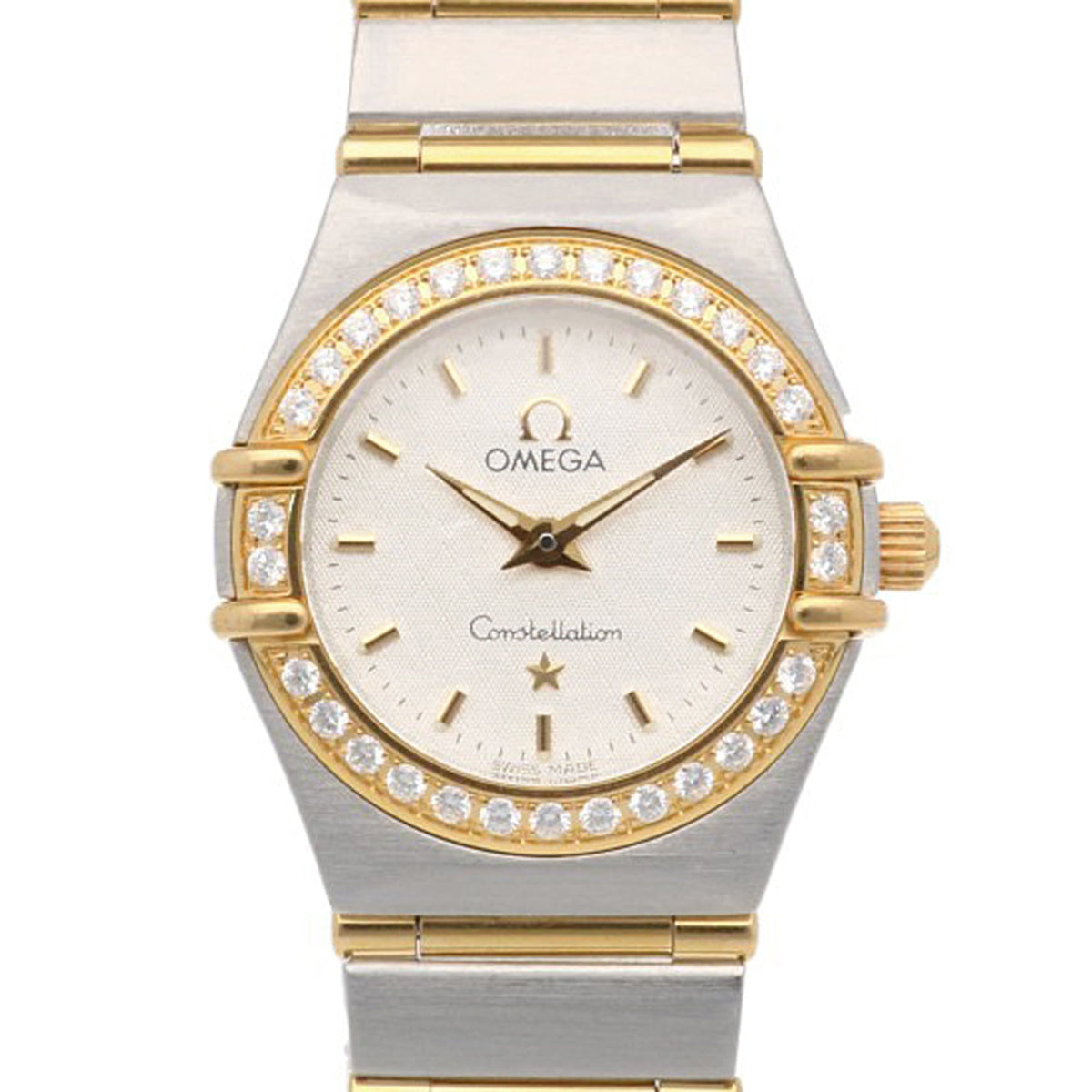 Pre-Owned Omega Constellation Watch, Stainless Steel 1267.30 Quartz, Ladies, 58184XXX, Used, Diamond Bezel