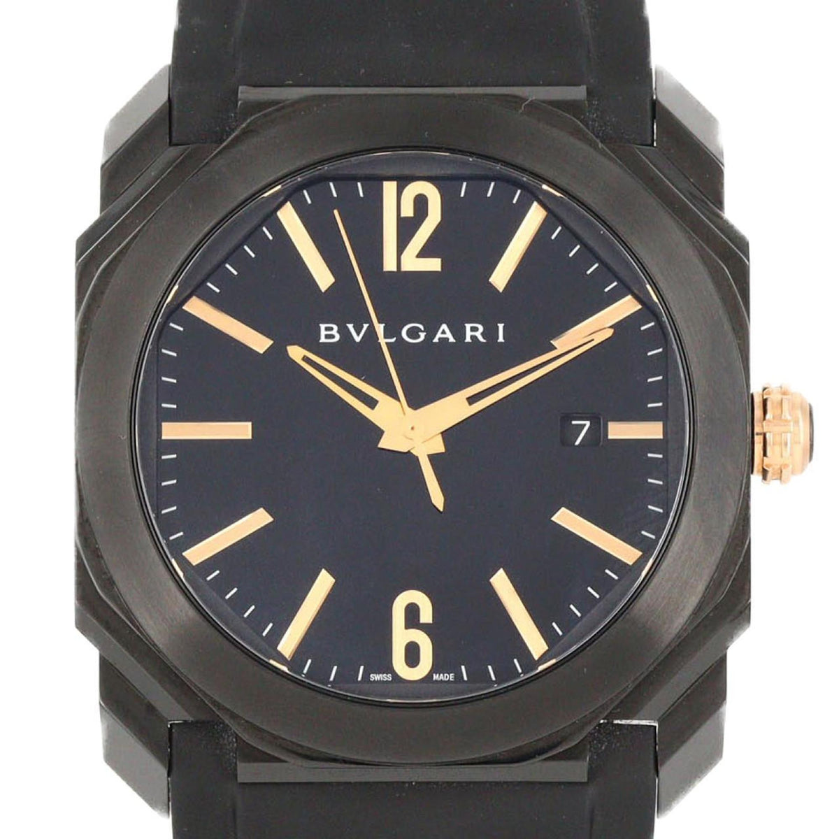 Pre-Owned Bvlgari Octo Ultra Nero DLC BGO41S BGO41BBSVD Stainless Steel Automatic Watch
