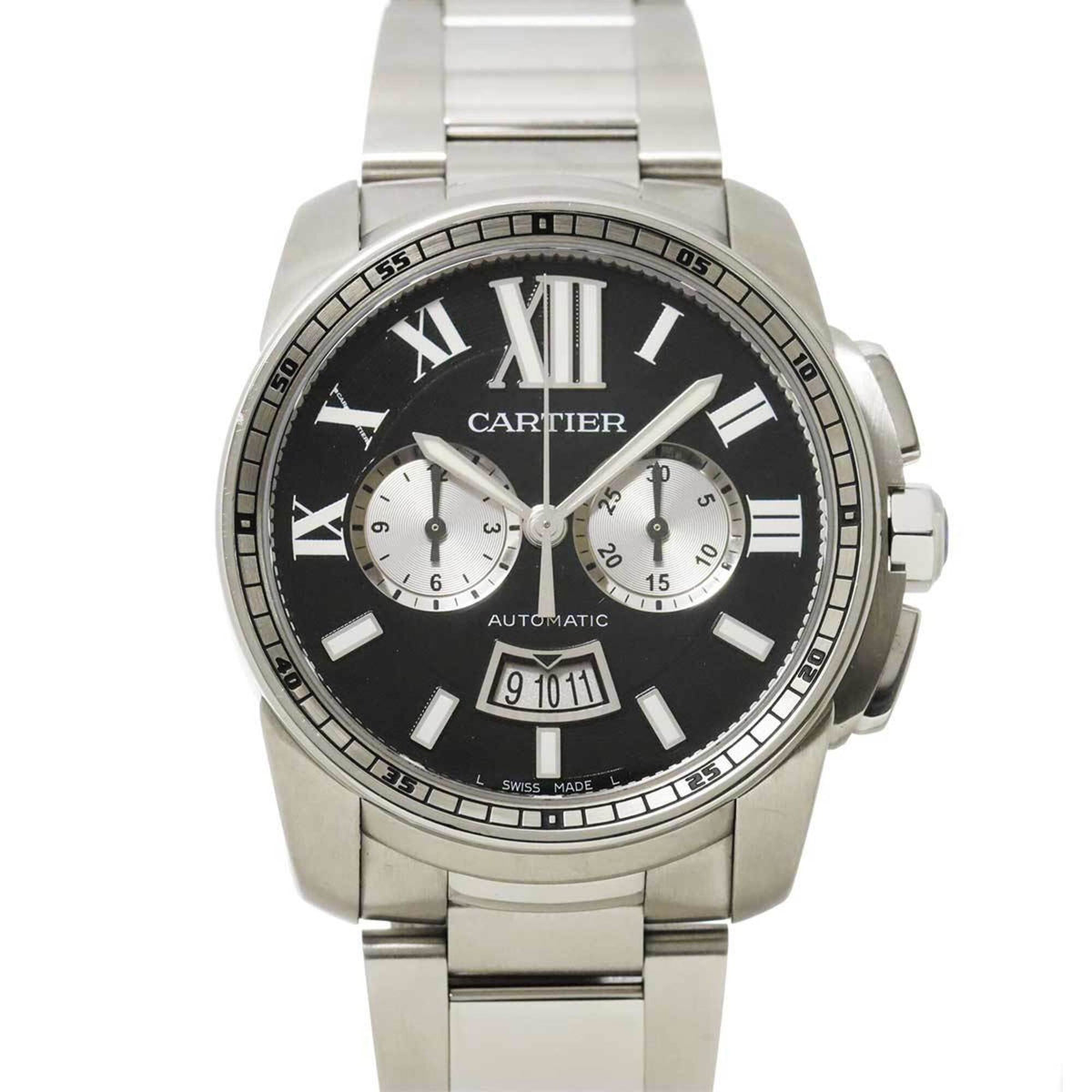 Pre-Owned Cartier Calibre de W7100061 Men's Watch, Date, Black, Automatic Movement