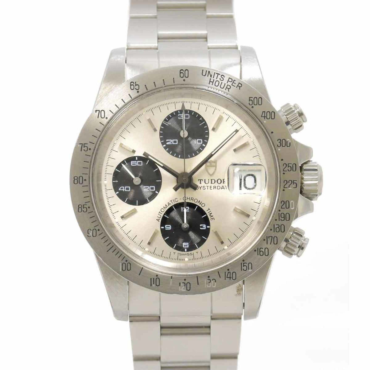 Pre-Owned Tudor Oysterdate Chronotime 79180 Men's Automatic Watch in Silver