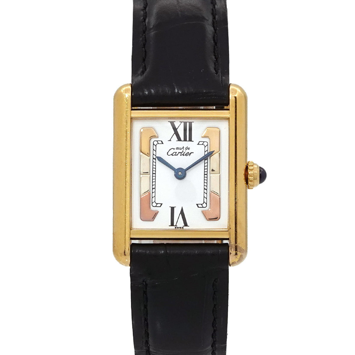 Pre-Owned Cartier Must Tank SM Vermeil W1006354 Women's Watch, White, SV925 Quartz Movement