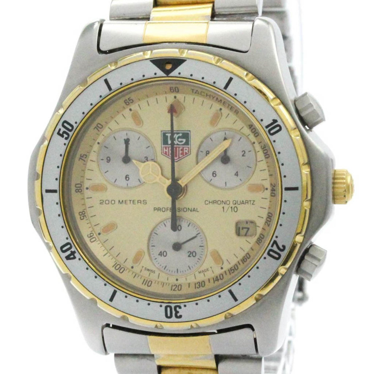 Gebrauchter TAG HEUER Professional 200M vergoldeter Edelstahlquarz 575.406 BF577060 