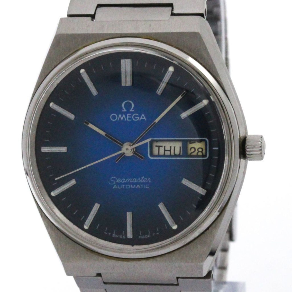 Pre-Owned OMEGA Seamaster Day Date Cal 1020 Automatic Mens Watch 166.0215 Vintage