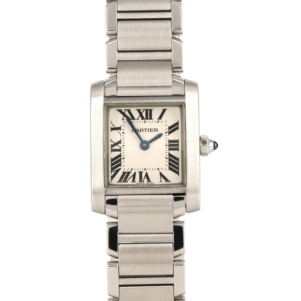 Gebrauchte Cartier Tank Francaise SM W51008Q3 SS Armbanduhr Quarz 