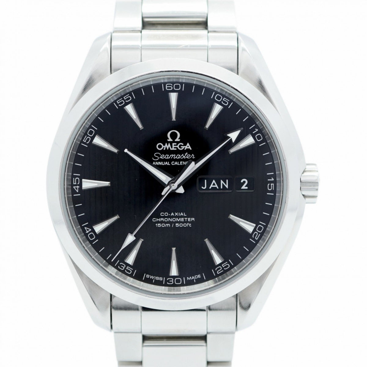 Gebrauchte Omega Seamaster 231.10.43.22.01.002 Herrenuhr mit schwarzem Zifferblatt 