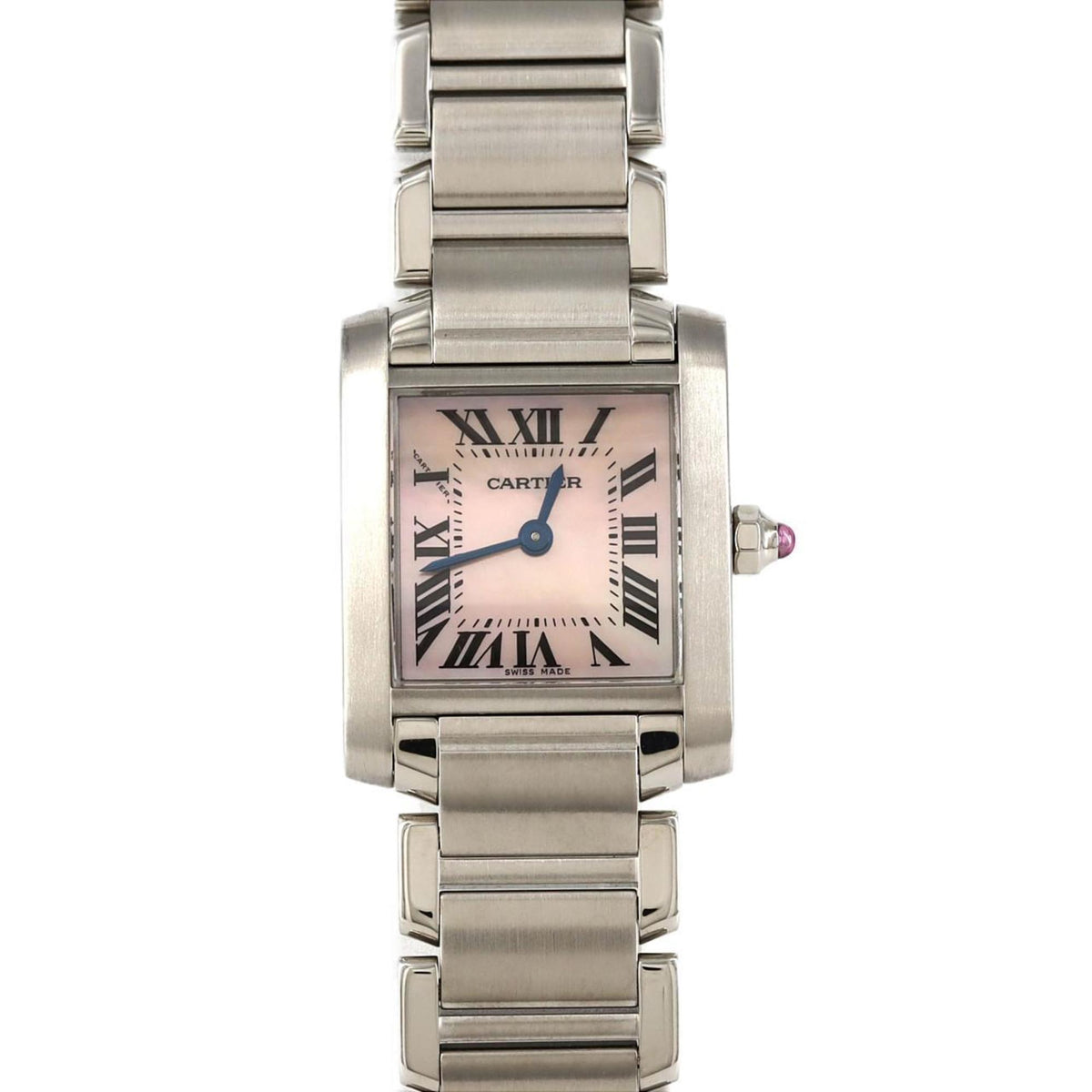 Gebrauchte Cartier Tank Francaise SM W51028Q3 SS Armbanduhr Quarz 