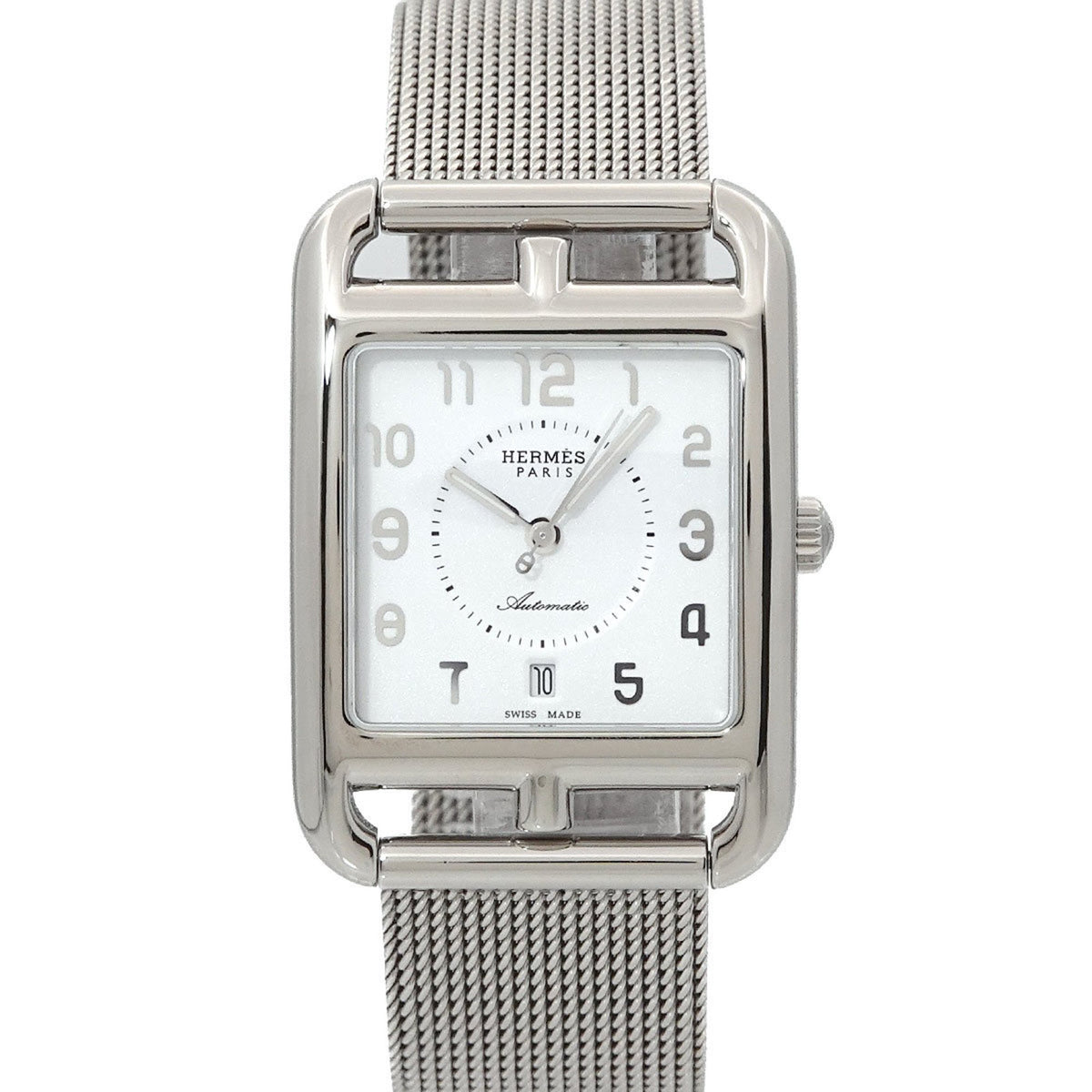 Pre-Owned Herm?s Cape Cod CC1 710a Men's Watch with Date, Silver, Automatic Movement