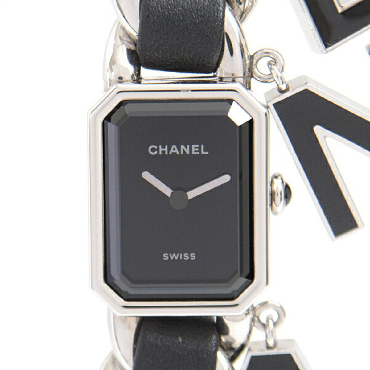 Gebrauchte Chanel Damenuhr Premiere Wanted de Batteriebetrieben Charm Schwarzes Zifferblatt CHANEL H7471 