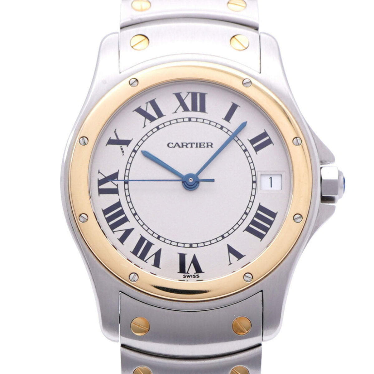Pre-Owned Cartier Santos Cougar LM W20036R3 18KYG/SS Automatic Watch, Yellow Gold/Stainless Steel, 0178CARTIER Men's
