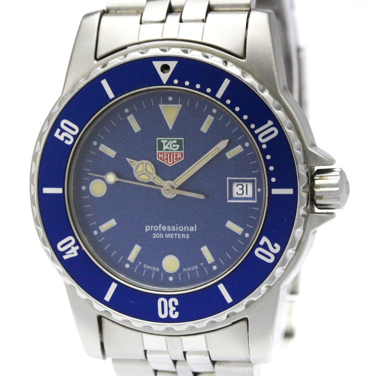 Pre-Owned TAG HEUER Professional Stainless Steel Quartz Mens Watch WD1214