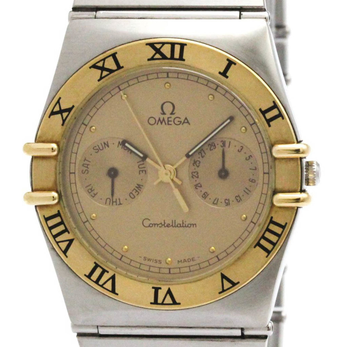 Gebrauchte OMEGA Constellation 18 Karat Gold Stahl Quarz Herrenuhr 396.1070 poliert 