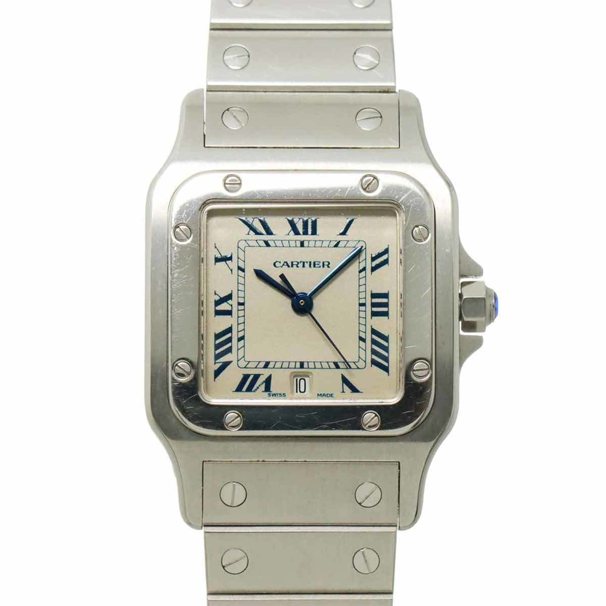 Pre-Owned Cartier Santos Galbee LM W20018D6 Men's Watch, Date, Quartz Watch