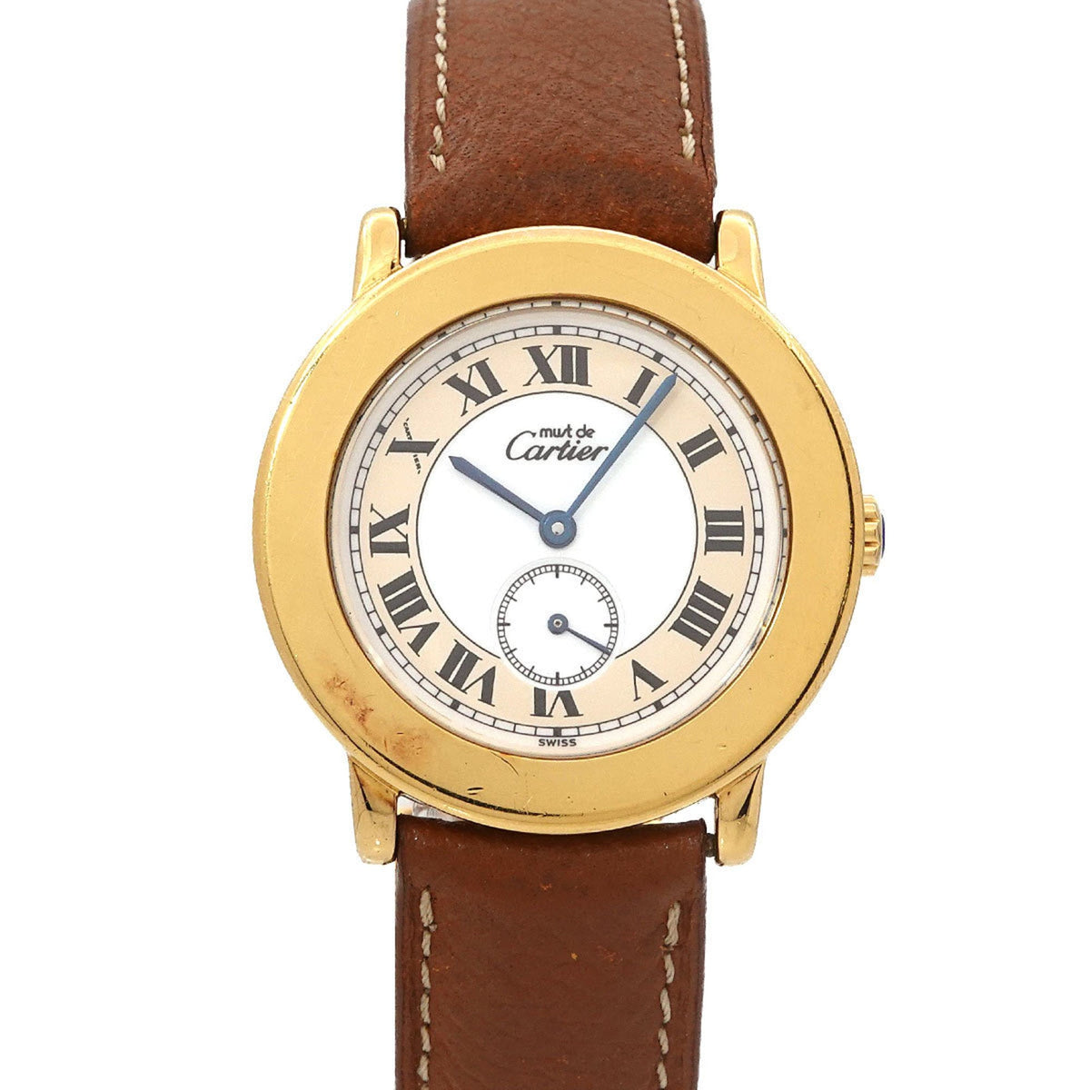 Pre-Owned Cartier Must2 Ronde Vermeil W1006922 Boys' Watch with Small Seconds, SV925 Quartz Movement
