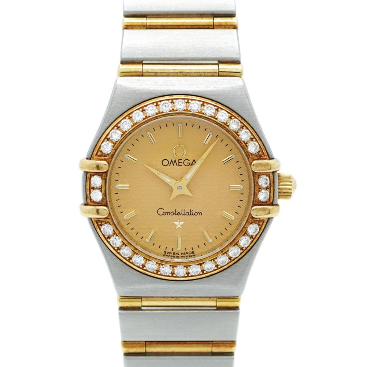 Gebrauchte Omega Constellation 1267.10 Damenuhr mit goldenem Zifferblatt 