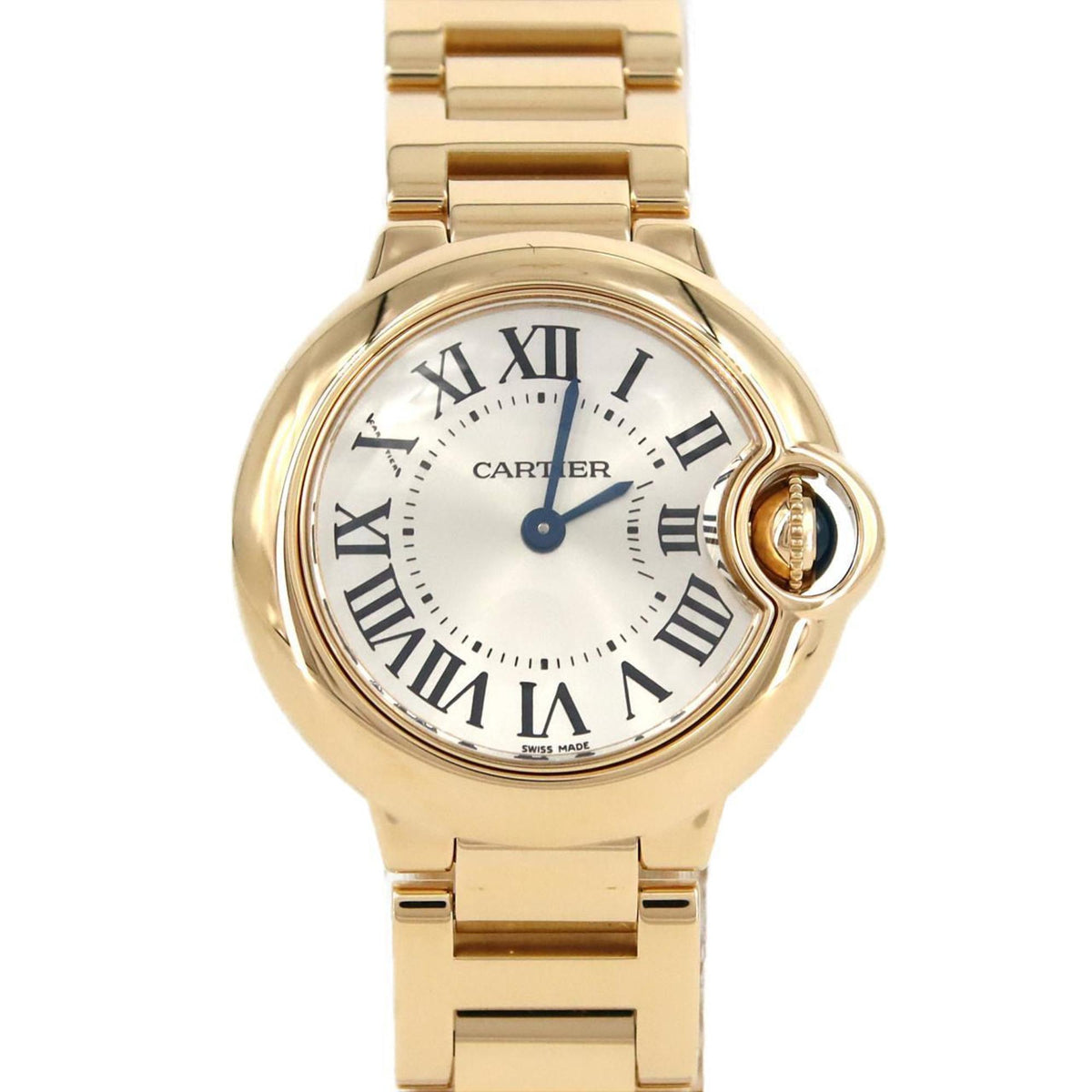 Gebrauchte Cartier Ballon Bleu SM YG W69001Z2 Uhr Quarz 