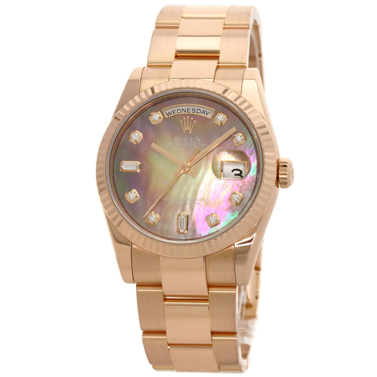 Gebrauchte Rolex 118235F Day Date 10P Diamantuhr K18 Roségold/K18PG/Everose Gold Herren ROLEX 