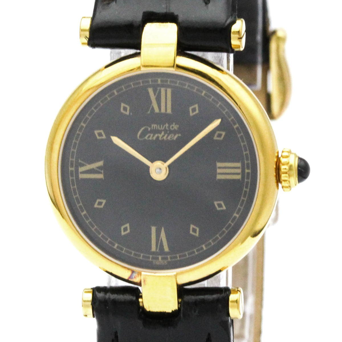 Pre-Owned CARTIER Must Vendome Vermeil Gold Plated Quartz Ladies Watch 590004