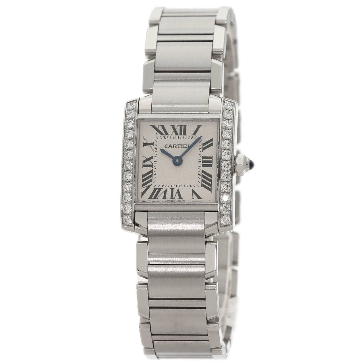 Gebrauchte Cartier W4TA0008 Tank Francaise SM Diamant Uhr Edelstahl SS Damen CARTIER 