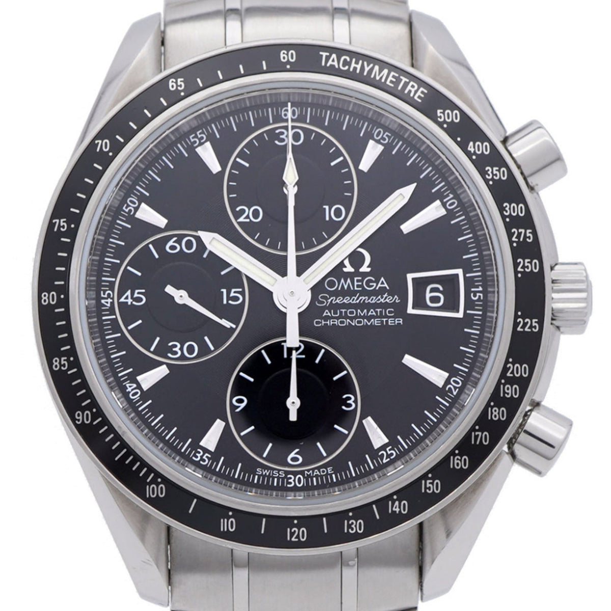 Pre-Owned Omega Speedmaster Date 3210.50 Automatic Watch Stainless Steel Black Dial 0327 OMEGA Men's