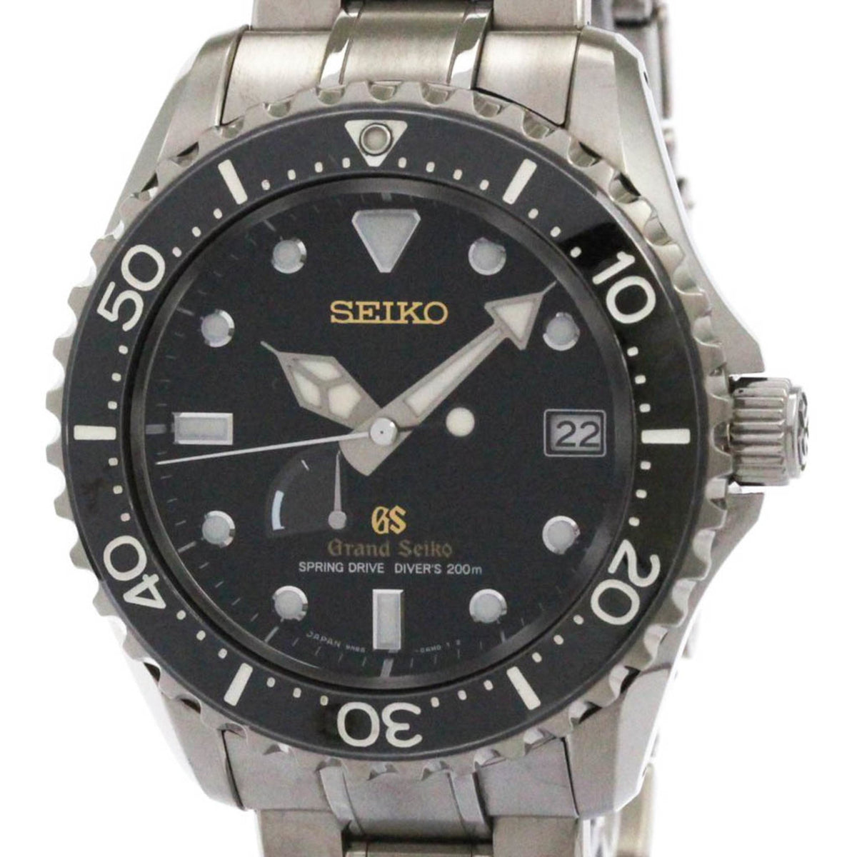Pre-Owned GRAND SEIKO SBGA031 Divers Spring Drive Titanium Mens Watch 9R65-0AN0