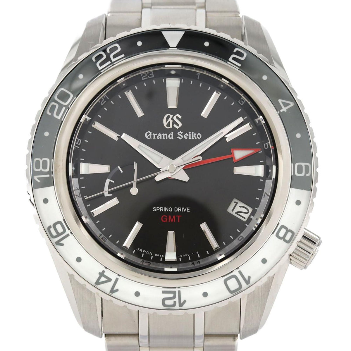 Pre-Owned Seiko Grand Sports Collection Spring Drive GMT 9R66-0BK0 SBGE277 Stainless Steel Automatic Watch