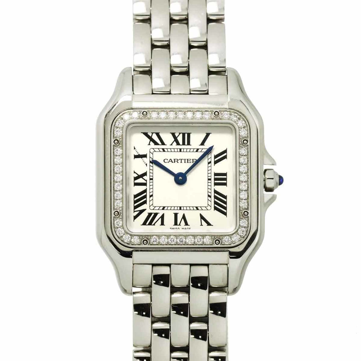 Pre-Owned Cartier Panth?re de MM W4PN0008 Boys' Watch with Diamond Bezel, Silver Quartz Movement