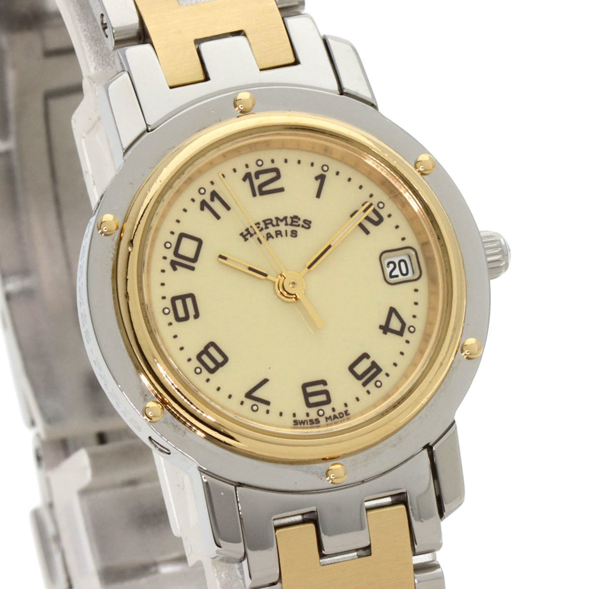 Gebrauchte Hermes CL4.220 Clipper Uhr Edelstahl SSxGP Damen HERMES 