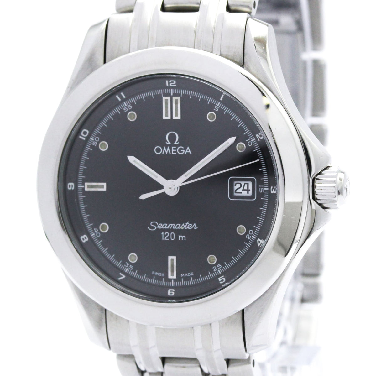 Pre-Owned OMEGA Seamaster 120M Stainless Steel Quartz Mens Watch 2511.50 Polished