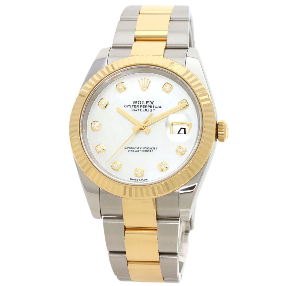 Gebrauchte Rolex 126333NG Datejust 41 10P Diamantuhr Edelstahl SSxK18YG Herren ROLEX 