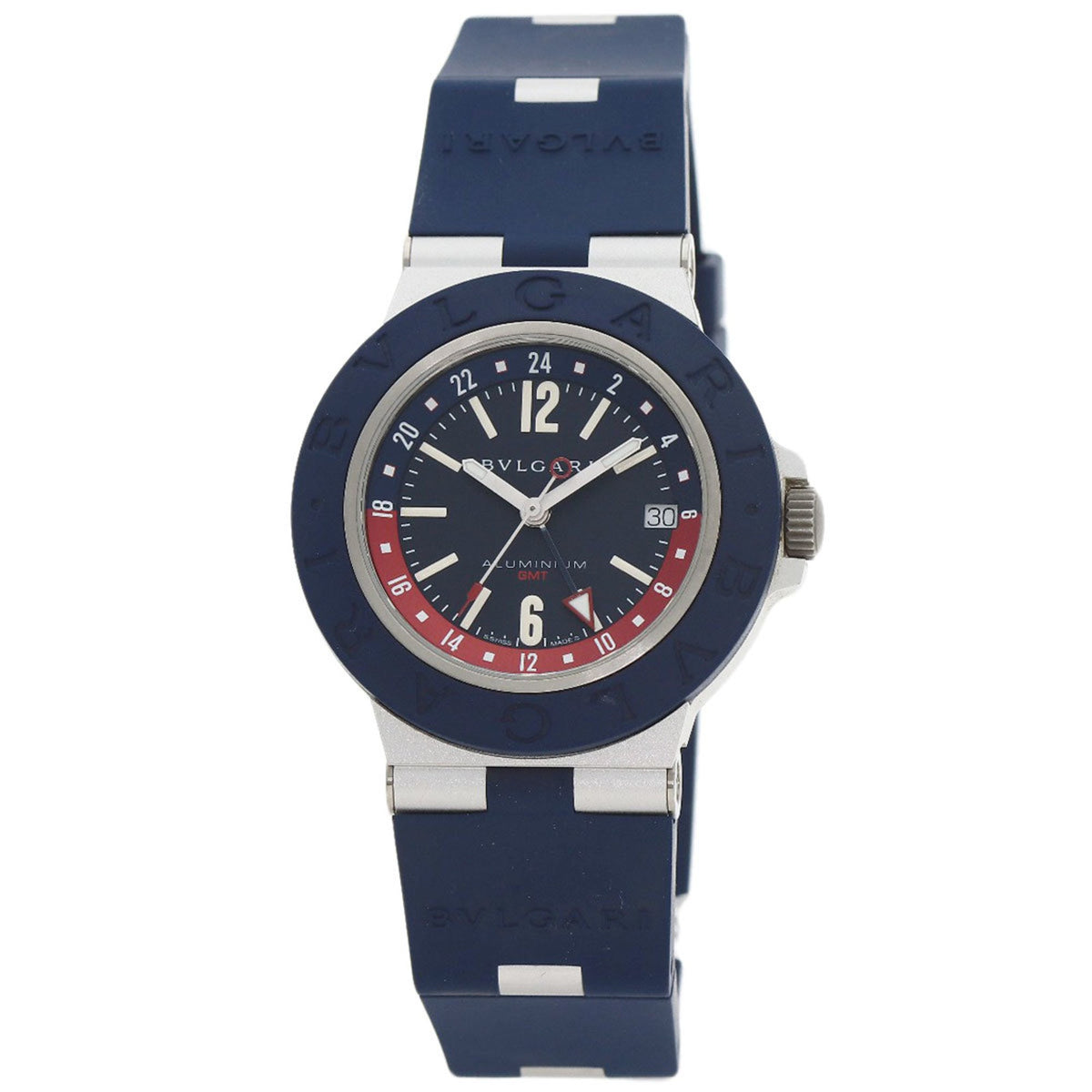 Gebrauchte Bvlgari BB40ATGMT GMT-Uhr aus Aluminium und Gummi, Herren 