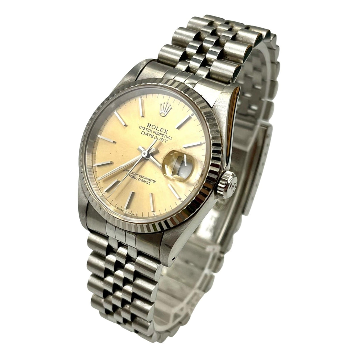 Pre-Owned Rolex Datejust 16234 Men's Watch with Champagne Gold Dial