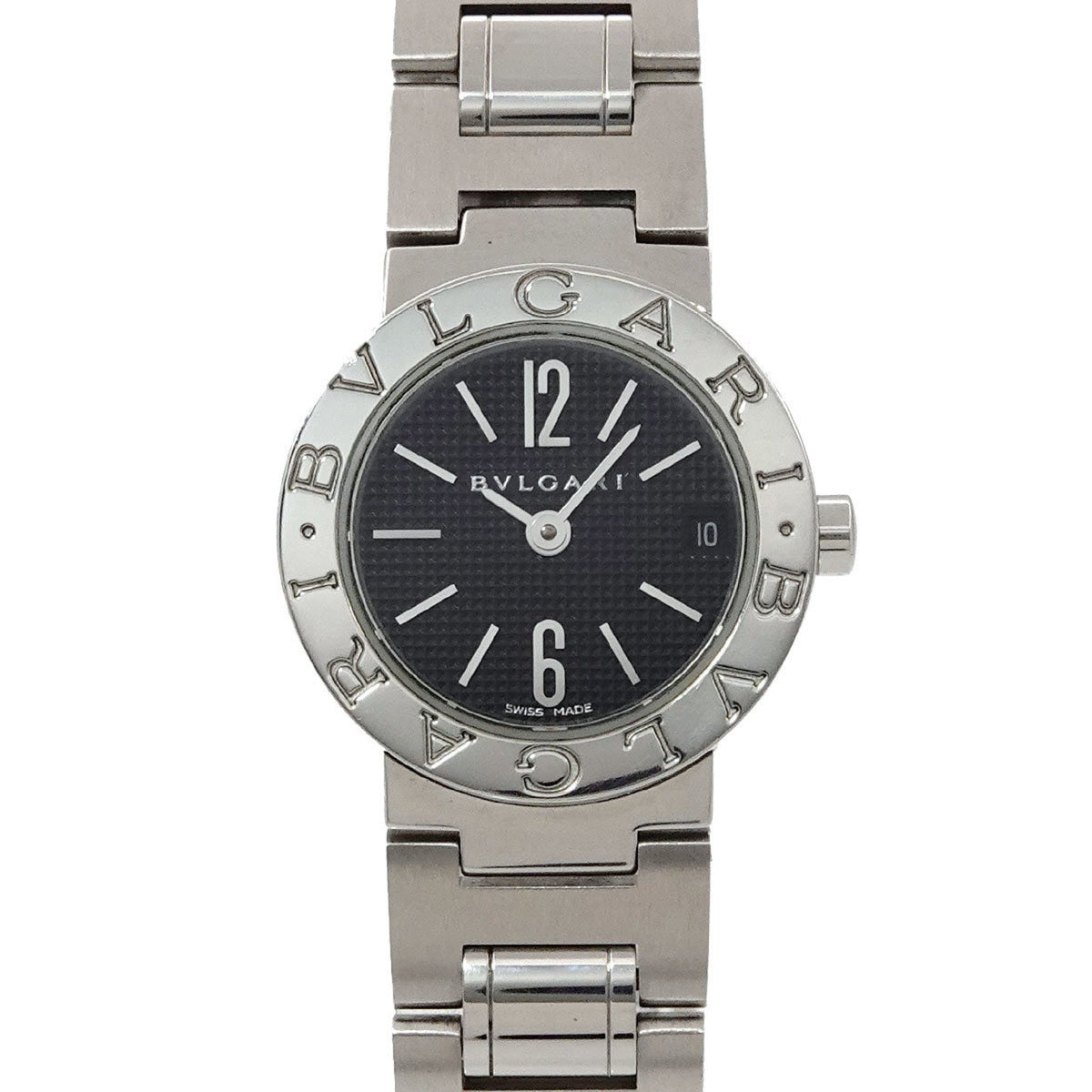 Gebrauchte BVLGARI BB23SS Damenuhr Datum Schwarz Quarz 