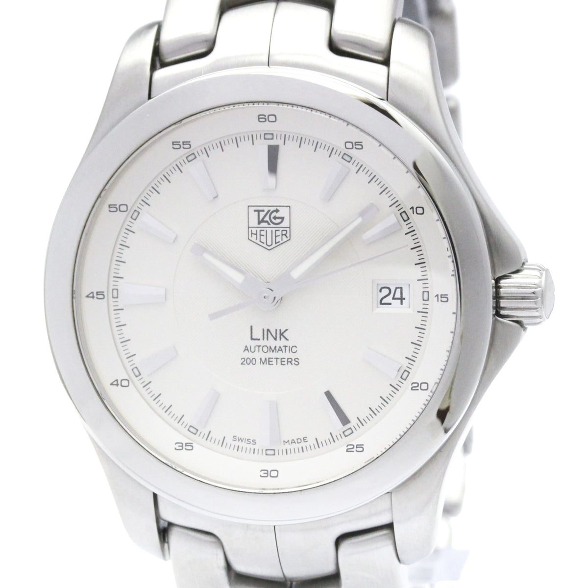 Pre-Owned TAG HEUER Link Stainless Steel Automatic Mens Watch WJF2111 Polished