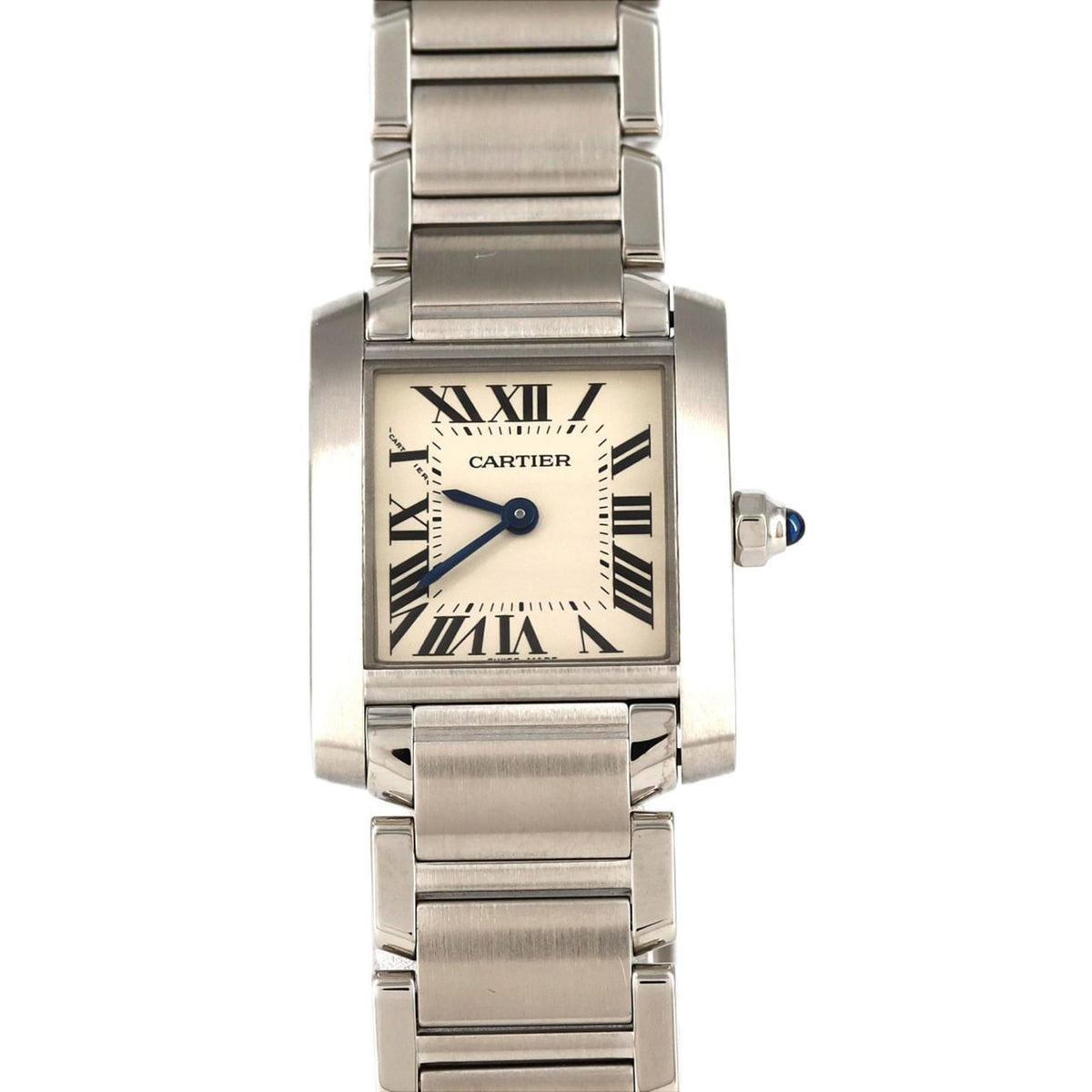 Gebrauchte Cartier Tank Francaise SM W51008Q3 SS Armbanduhr Quarz 