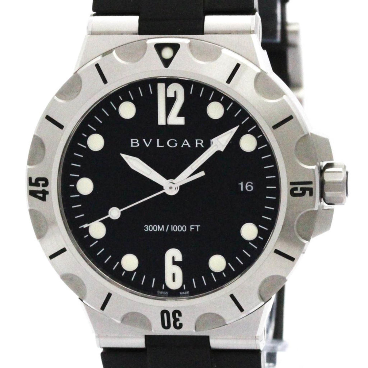 Gebrauchte BVLGARI Diagono Edelstahl Automatik Herrenuhr DP41SSD poliert 