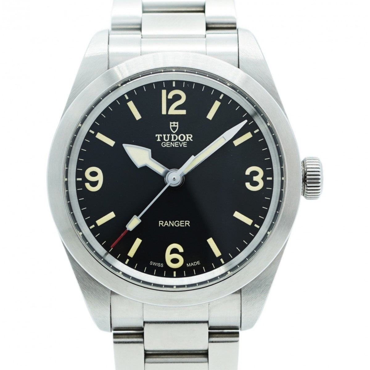 Gebrauchte Tudor Ranger 79950 Herrenuhr mit schwarzem Zifferblatt 