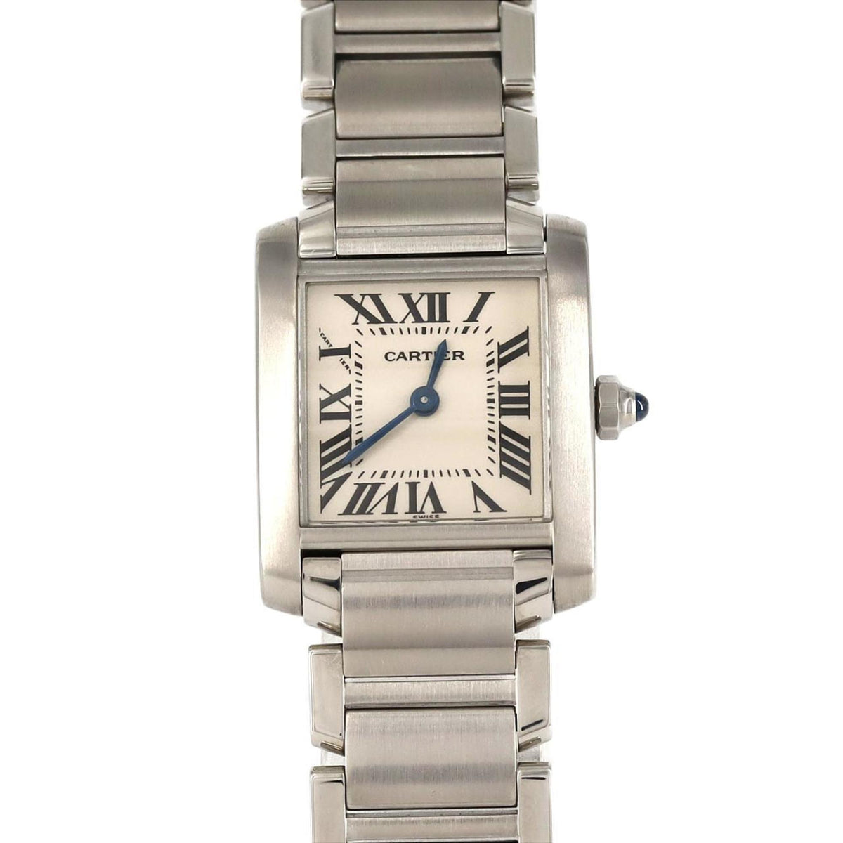 Gebrauchte Cartier Tank Francaise SM W51008Q3 SS Armbanduhr Quarz 