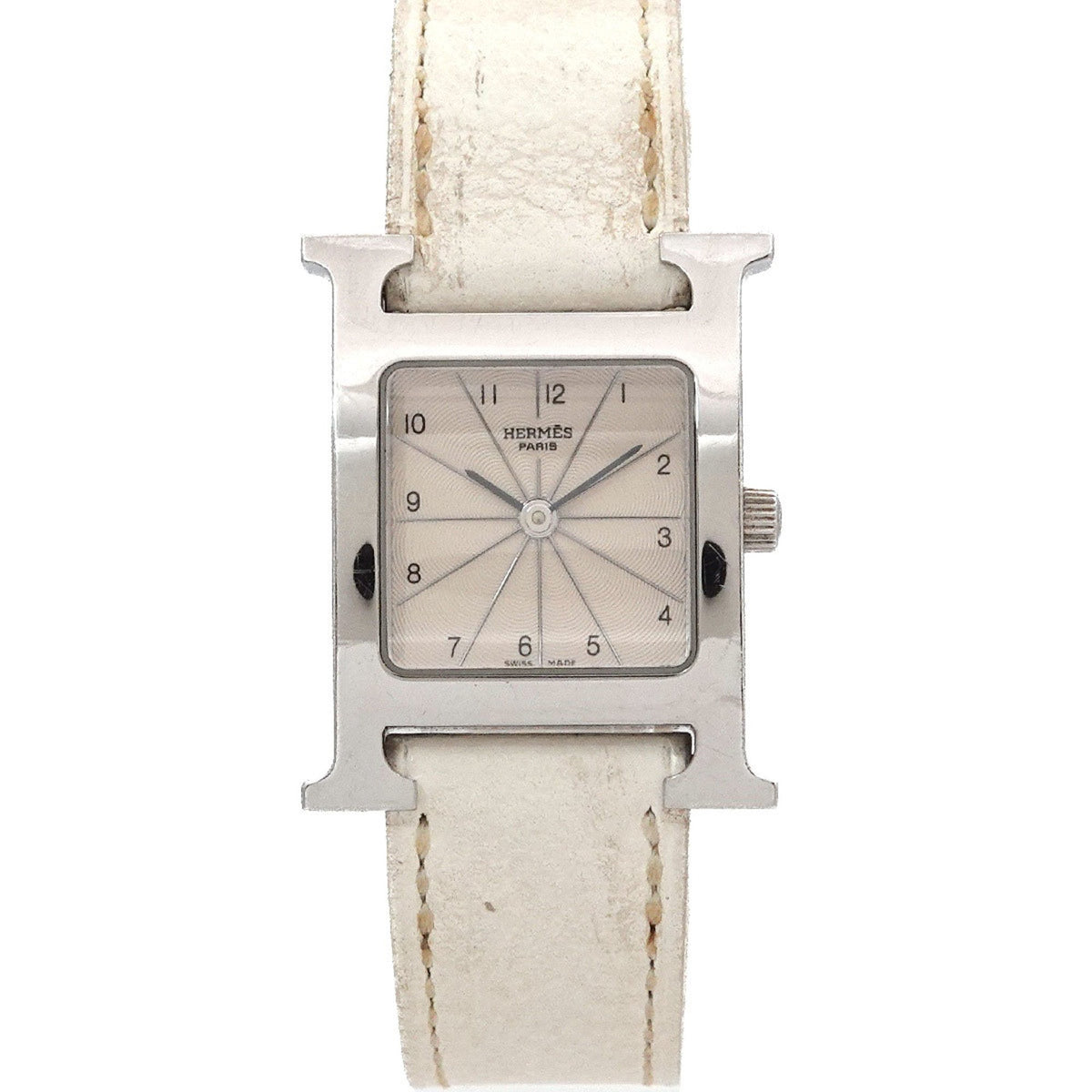 Pre-Owned Herm?s H Watch HH1 210 Women's Ivory White Quartz