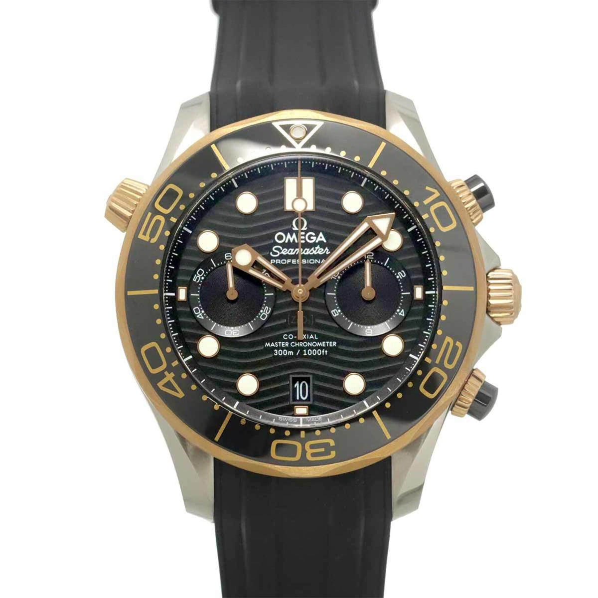 Pre-Owned Omega Seamaster Diver 300 Co-Axial Master Chronometer Two-Tone 210 22 44 51 01 001 Men's Watch Date 18K Pink Gold Automatic
